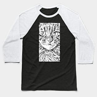 Cat Face Baseball T-Shirt